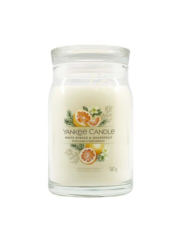 YC0493 YC CANDLE SIGNATURE LARGE JAR WHITE SPRUCE & GRAPEFRUIT 567 G-1